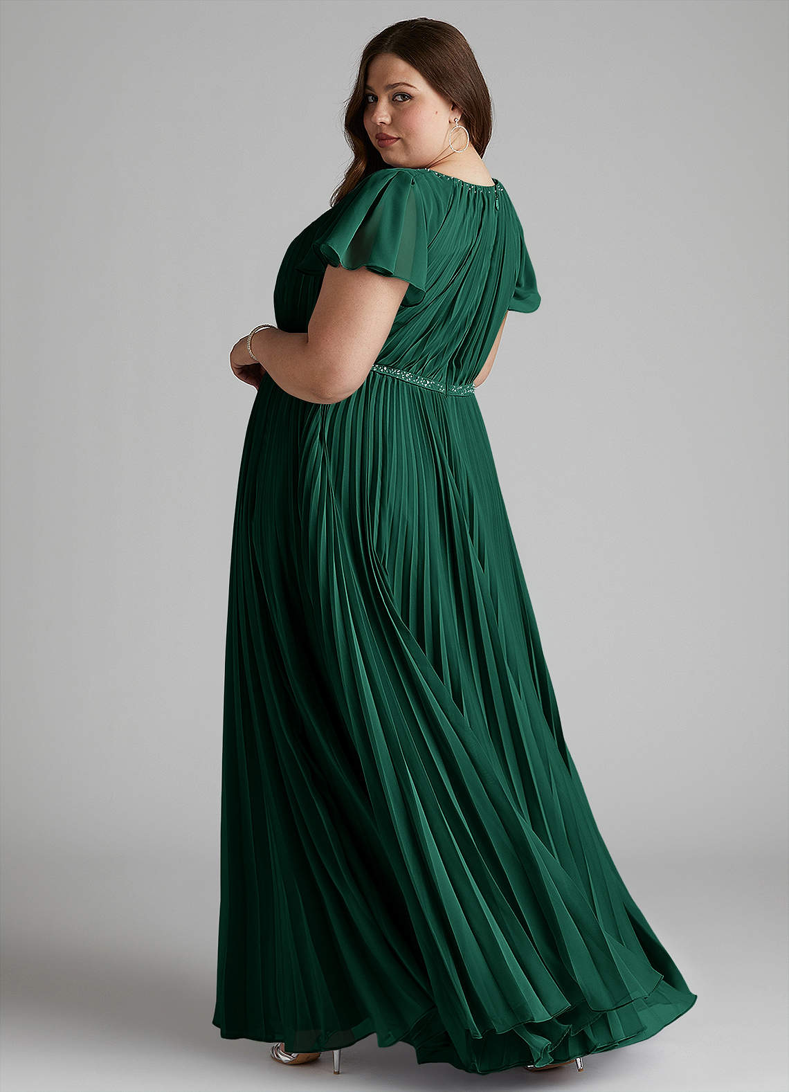 Azazie Kara Modest Bridesmaid Dresses A-Line Pleated Chiffon Floor-Length Dress image13