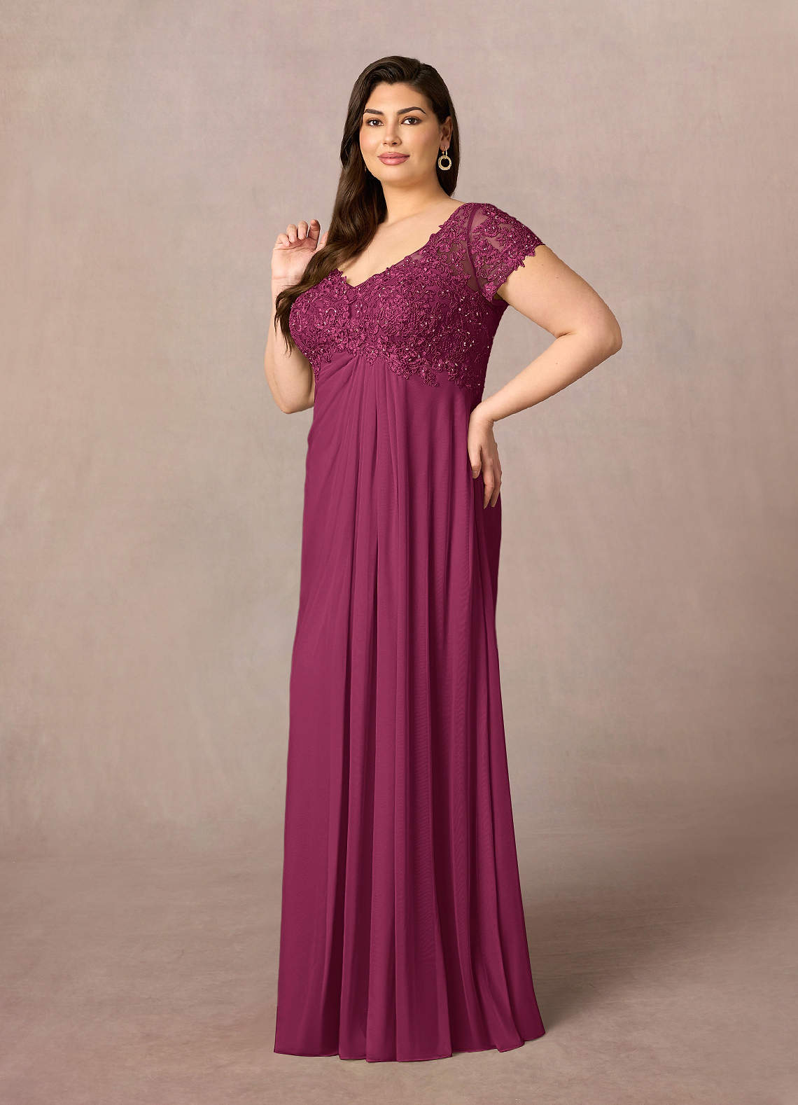 Azazie Macy vestidos de madre de la novia Vestido de Mora de Encaje de Corte En A con Encaje de lentejuelas image6