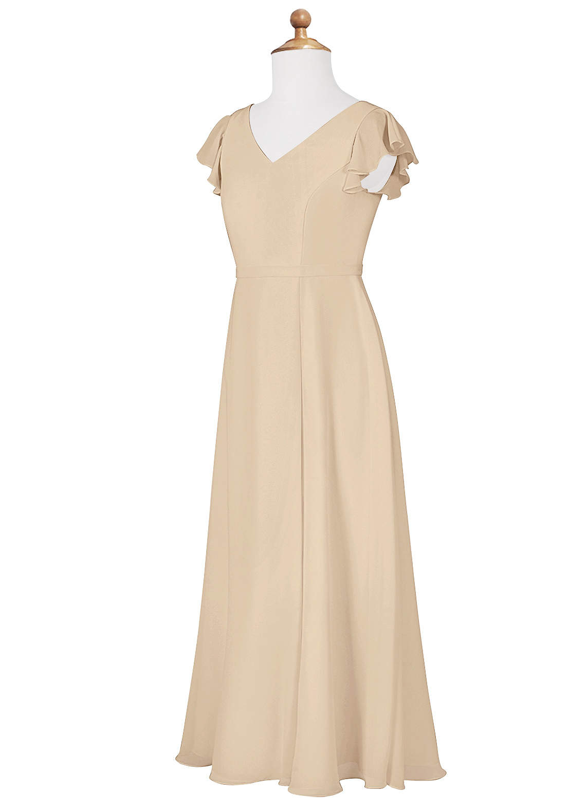 Azazie Claudine Junior Bridesmaid Dress in Champagne | Azazie