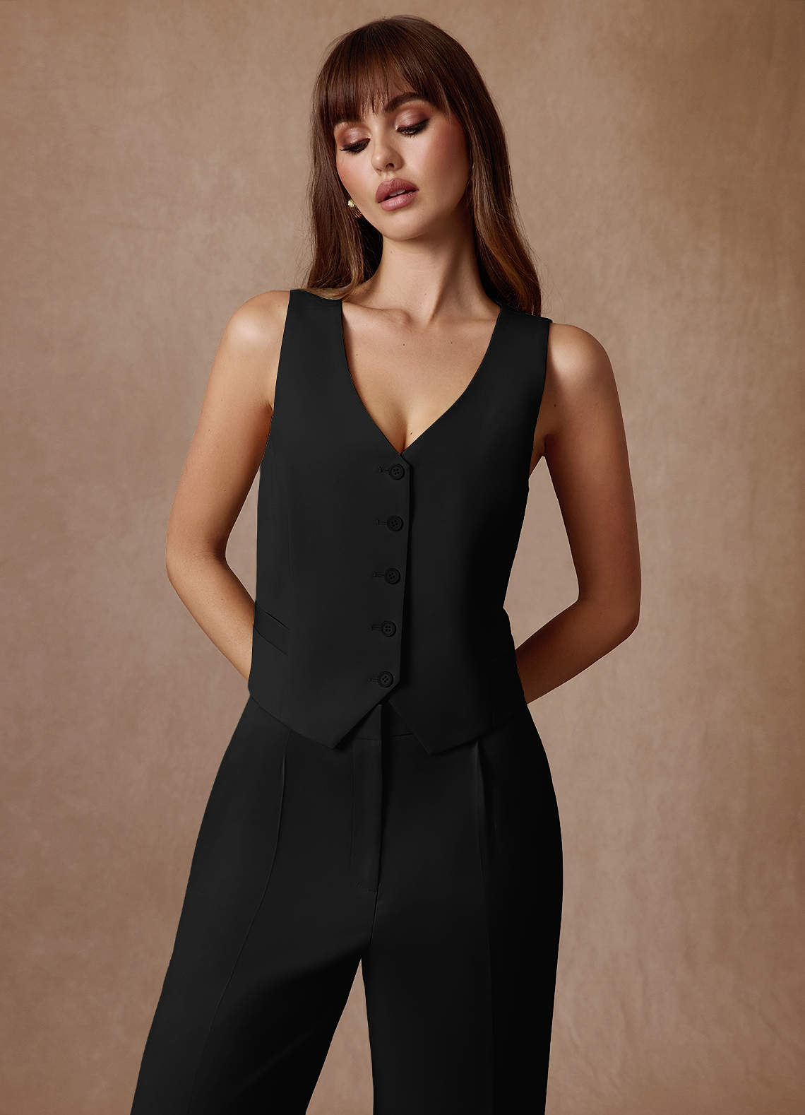 Rowan Black Refined Weave Performance vest | Azazie