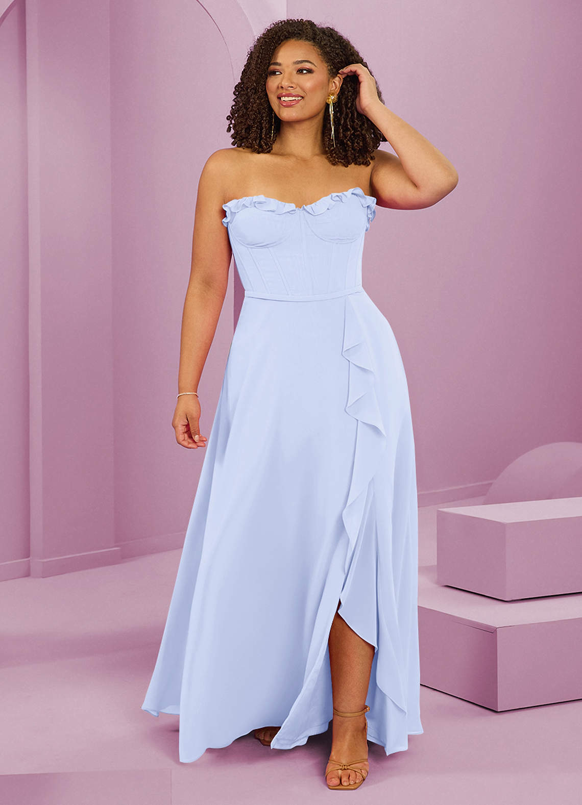 Barbie ♥ Azazie Bridesmaid Dresses Lavender A-Line Sweetheart Neckline Chiffon Dress image1