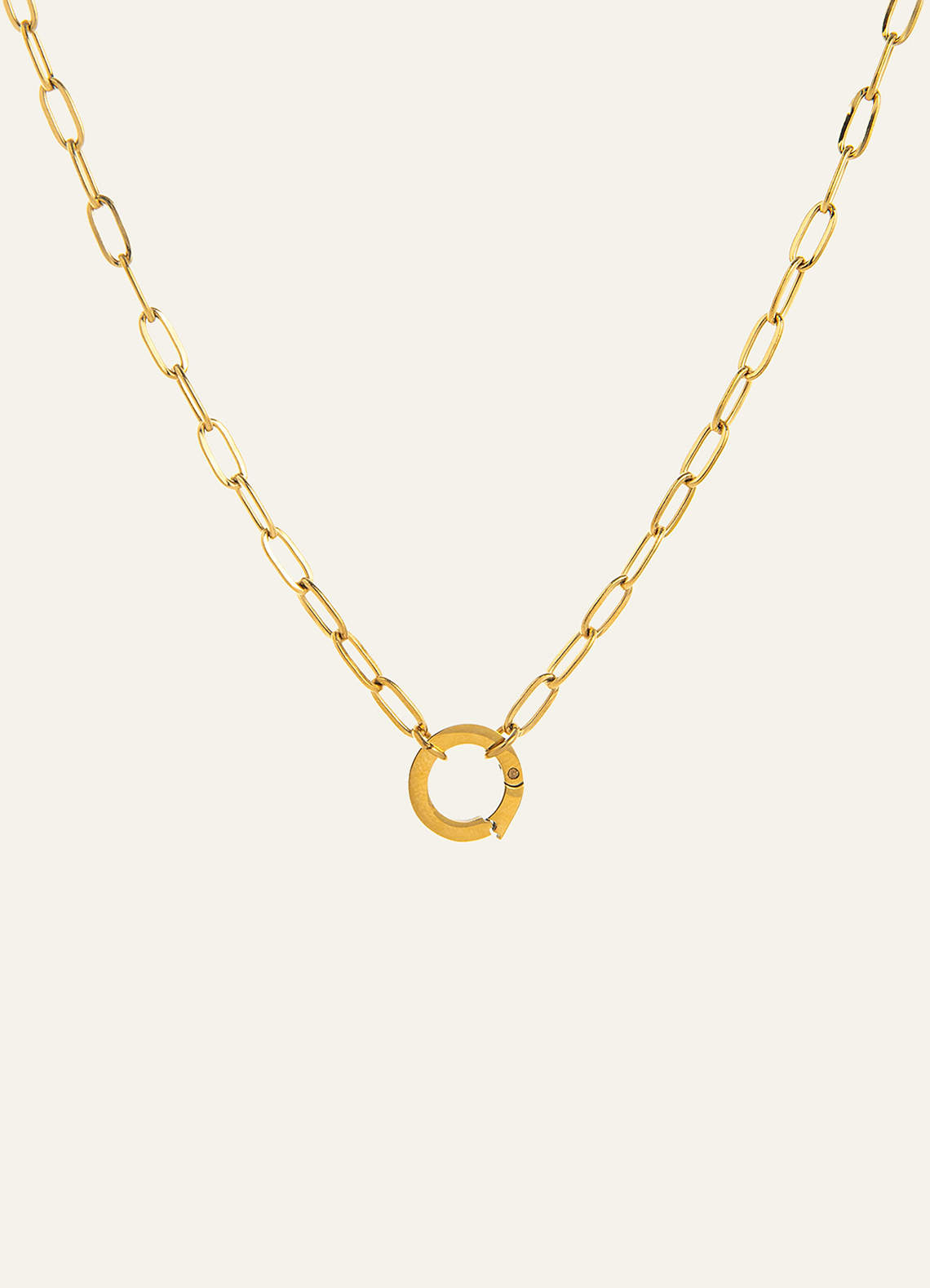 front Colar com pingente banhado a ouro 18K e pedra de nascimento