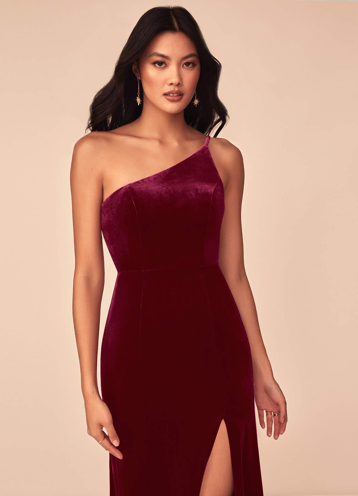 Azazie Kala Ready to Ship Burgundy Velvet Bridesmaid Dresses | Azazie