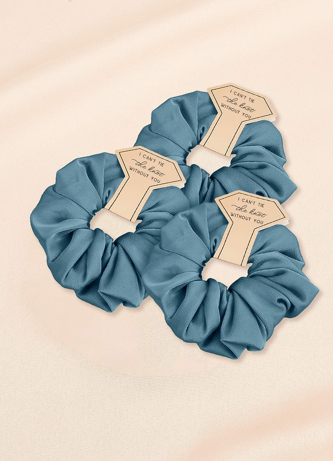 front Matching Color Bridesmaid Stretch Satin Over Size Scrunchies