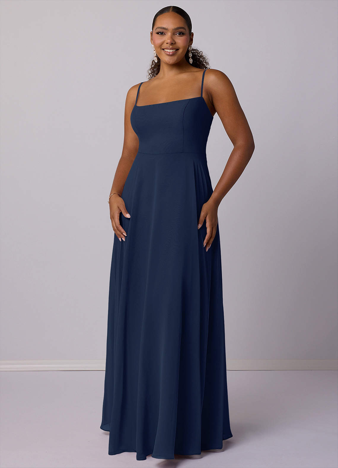 Barbie ♥ Azazie Bridesmaid Dresses Dark Navy A-Line Chiffon Dress image6