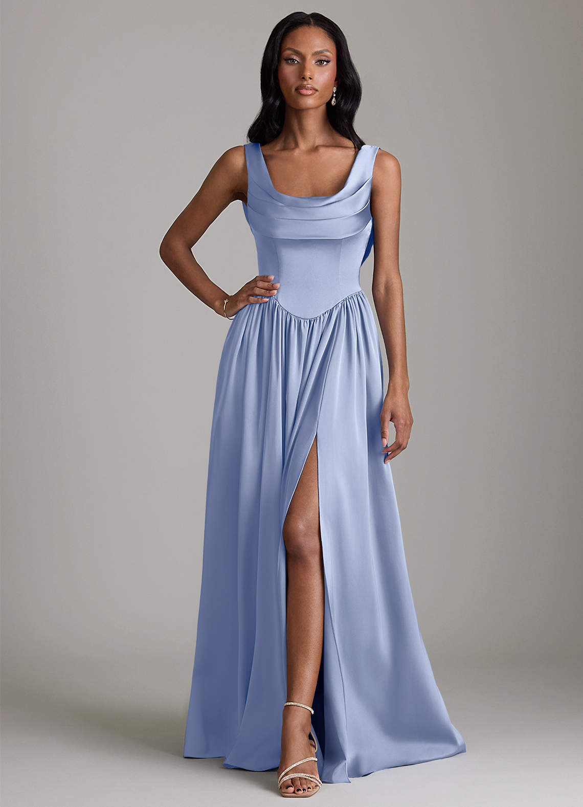 frozen bridesmaid dresses Sexy Side Slit Off Shoulder Long Mermaid Velvet Bridesmaid Dresses Online main image 1