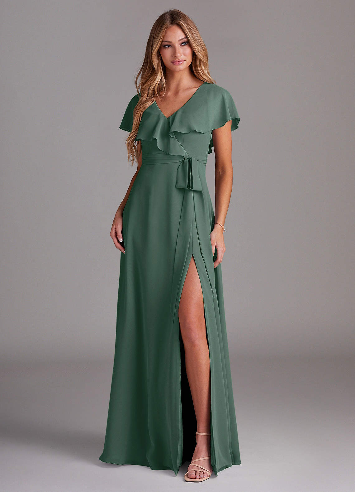 sea moss bridesmaid dresses Six Stories Green Twist Back Satin Flower Girl Dress US 6 Womens