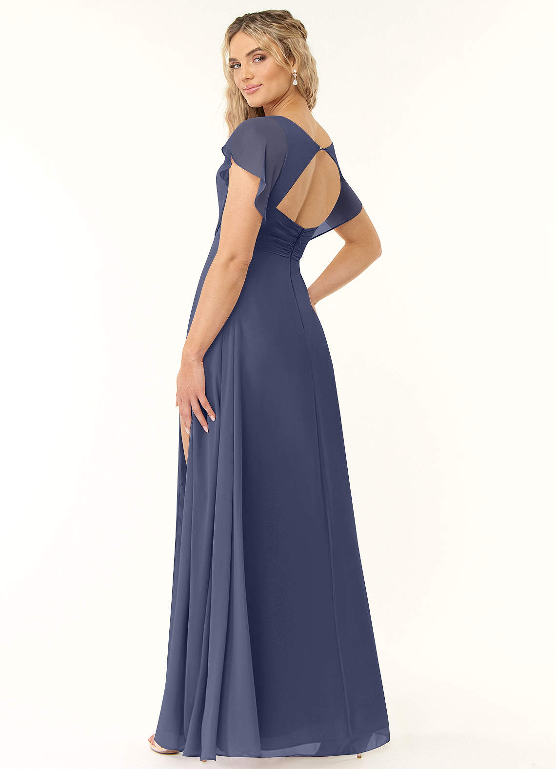stormy color bridesmaid dresses Azazie Rylee