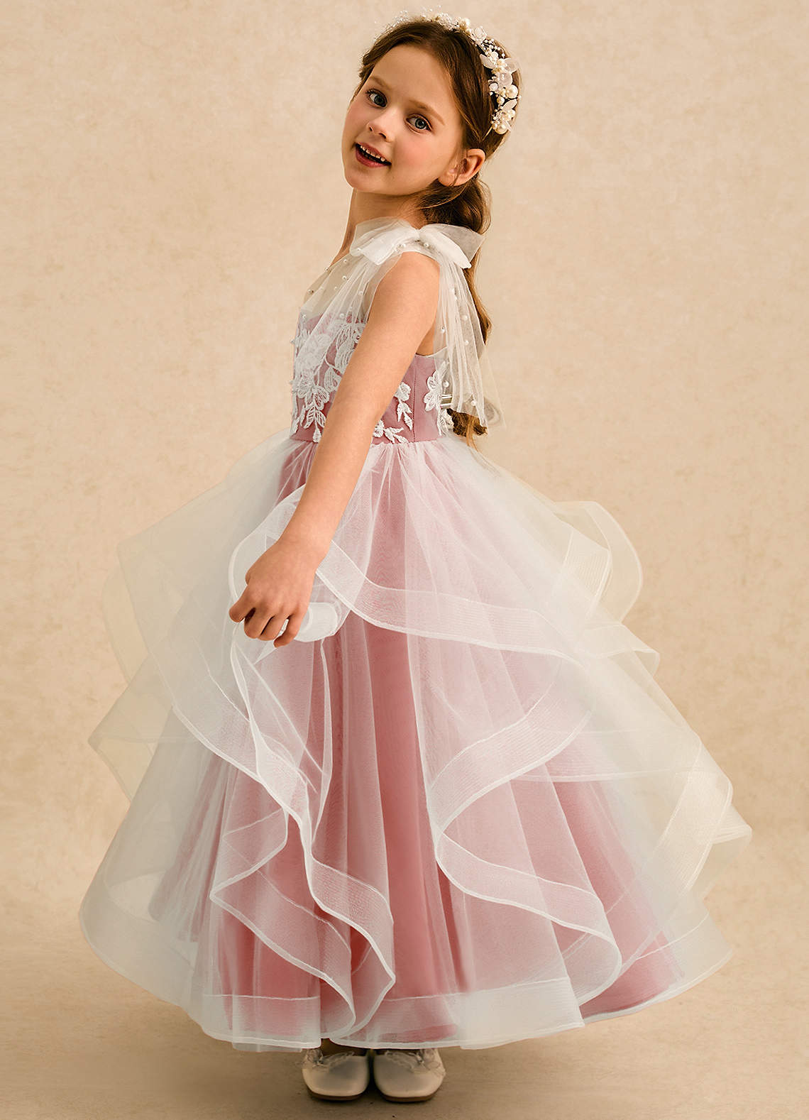 salmon pink lace dress Pink Ballroom Dress | Salmom Pink Stretch Lace