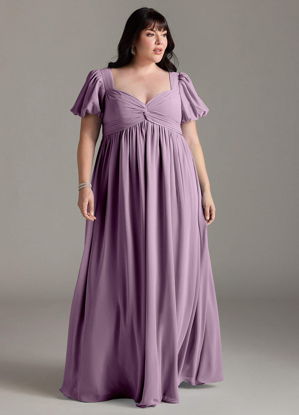 Azazie Madisynn Abiti da damigella d'onore premaman Abito Fiocco Chiffon Floor-Length image1