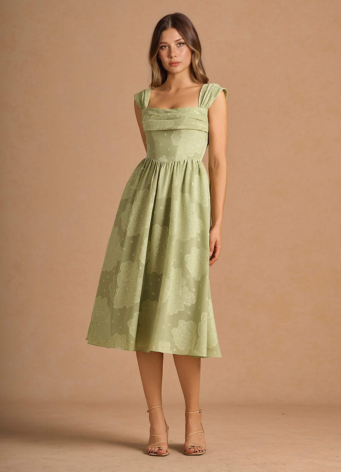 Mabel Celadon Midi Dress Ready to Ship | Azazie