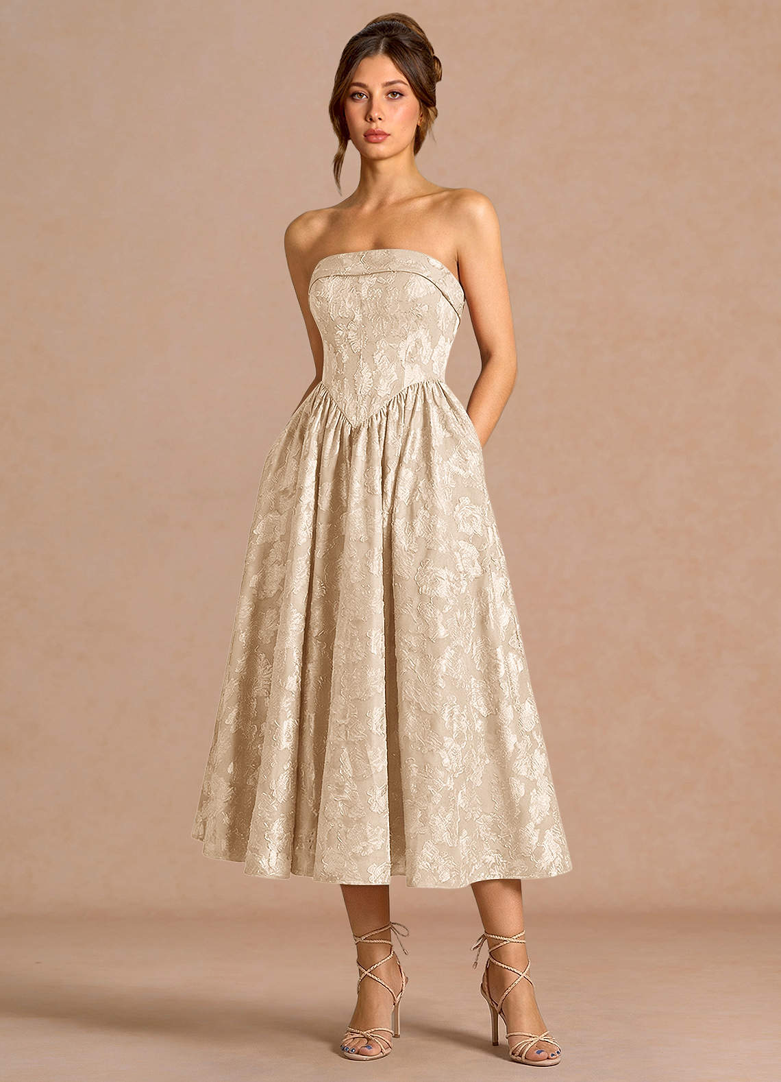 Sadie Cream Midi Dress | Azazie Sadie Cream Midi Dress | Azazie