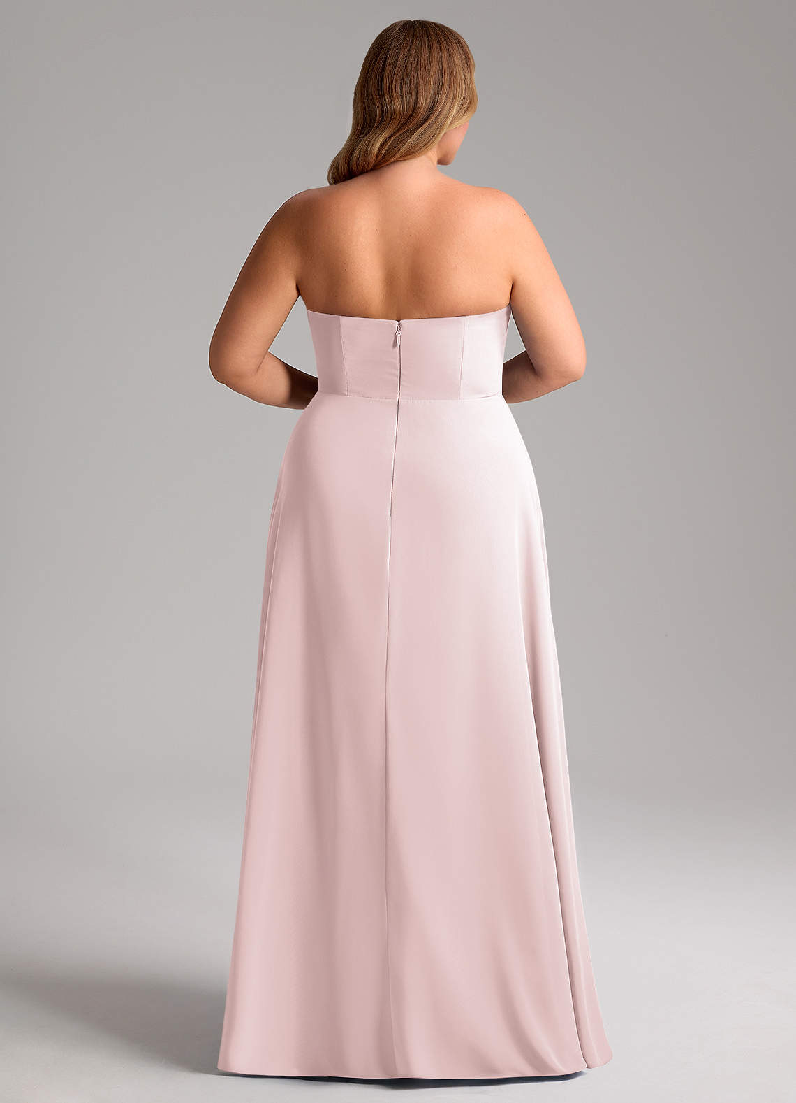 Azazie Wren Abiti da Damigella Abito Convertibile A-Line in Chiffon Spacco Laterale Rosa Rossore image14