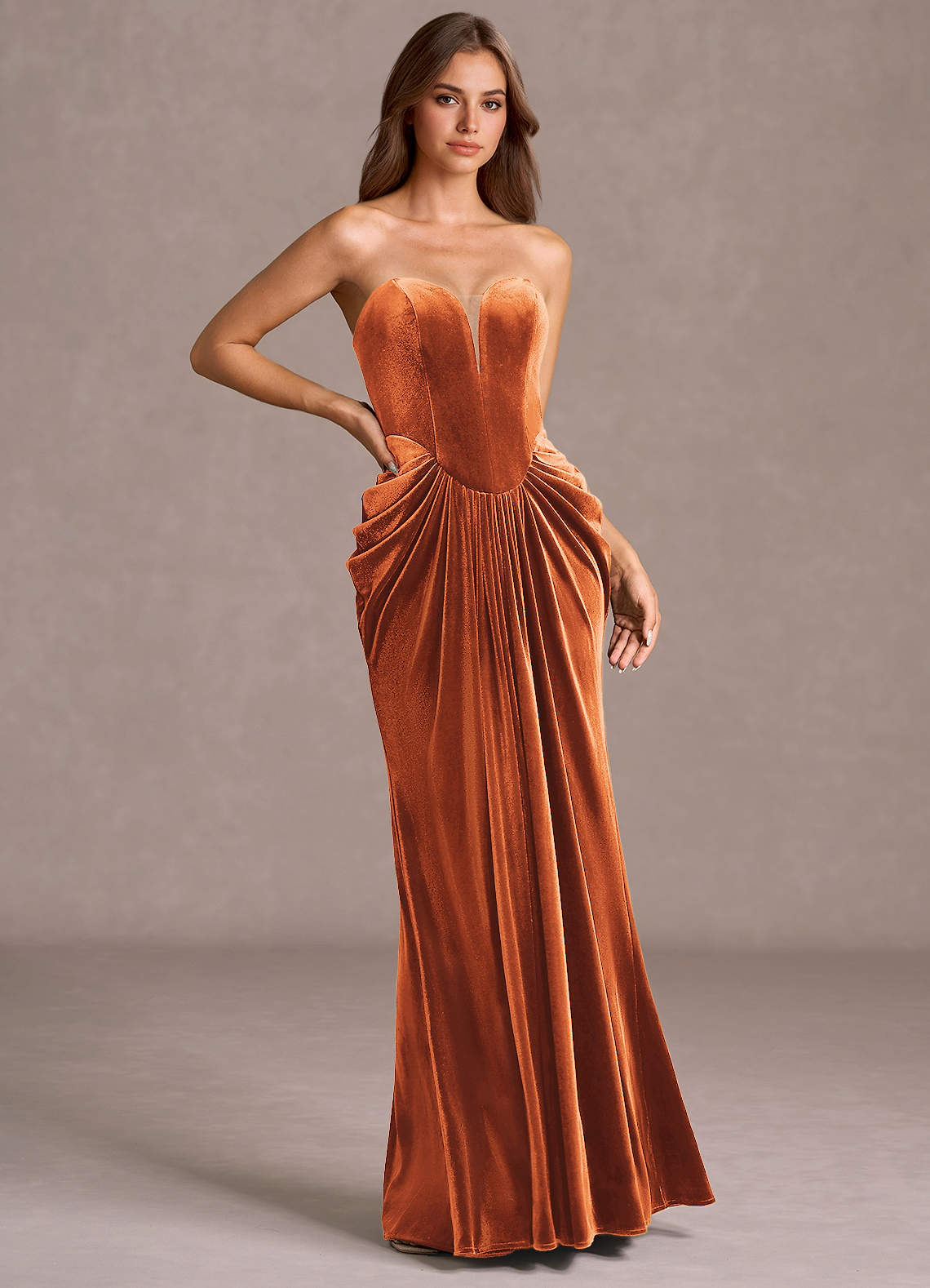 slim fit dress slacks Baltic Born Womens Sicily Satin Maxi Dress | Rust