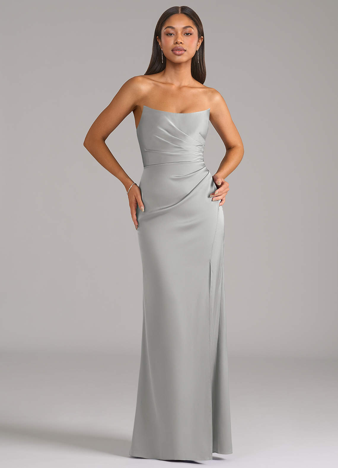 strapless grey bridesmaid dresses Azazie Marla chic strapless design need-update_081425 Plus Size Boho Cotton Product Color:DORSET PLAID