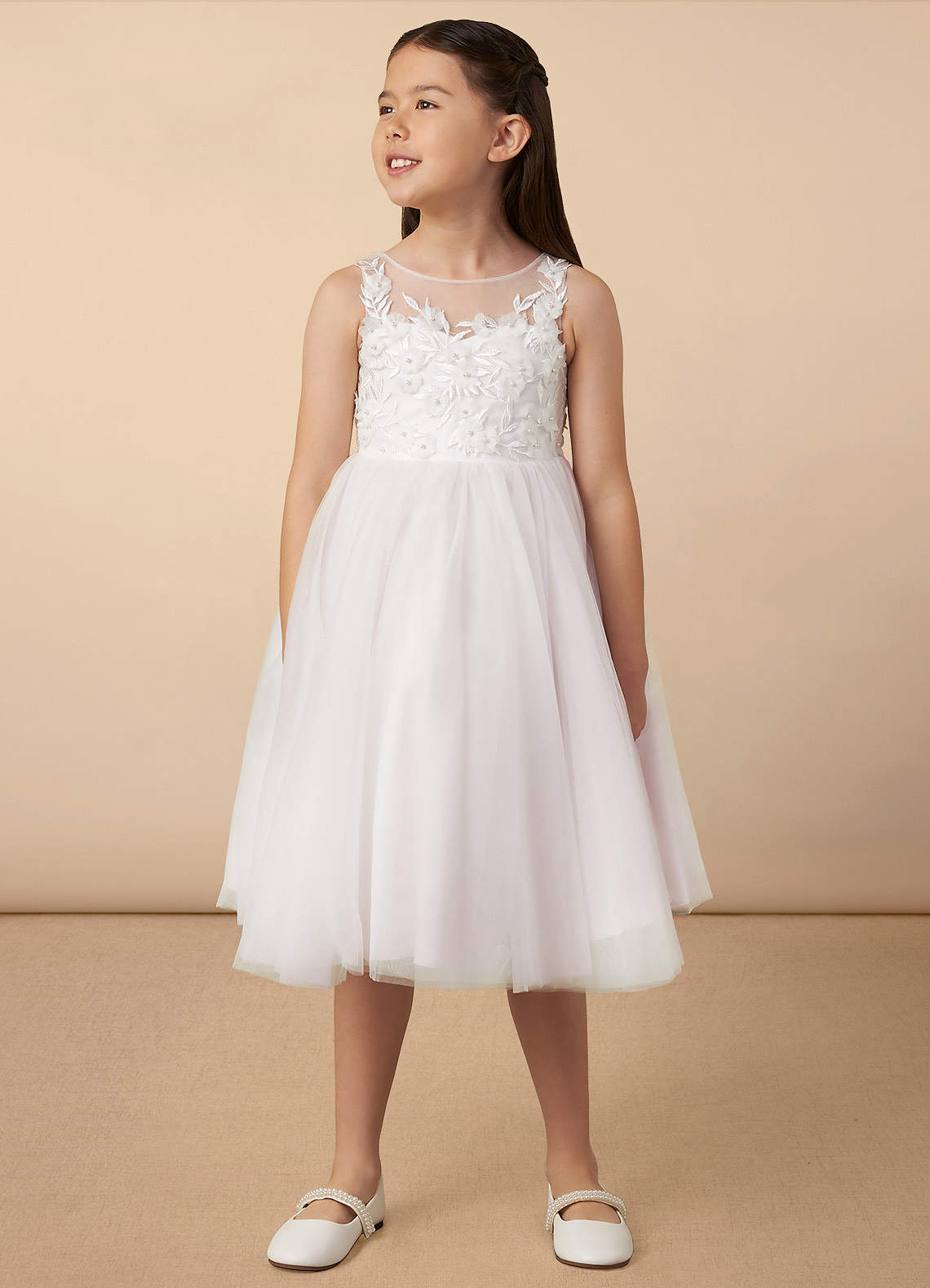Ivory Tulle Lace A-line Cute Flower Girl Dresses Ivory Tulle Lace A-line Cute Flower Girl Dresses
