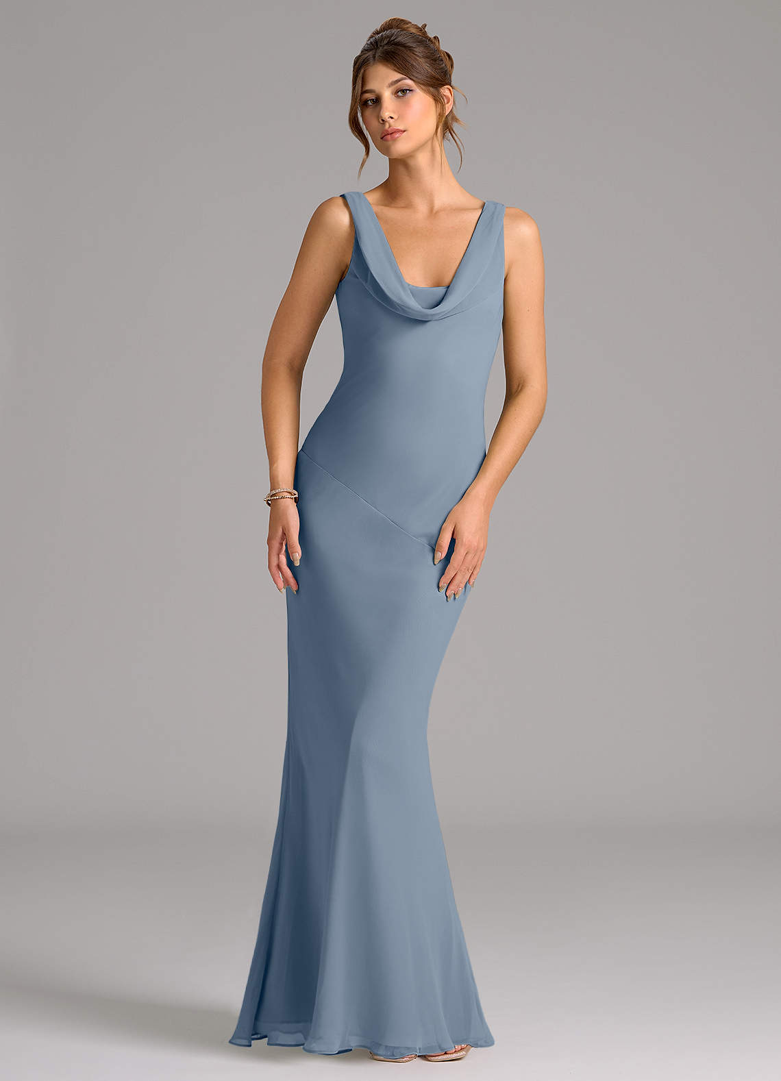 Azazie Rylina Bridesmaid Dresses Twilight Mermaid Pleated Chiffon Dress image1