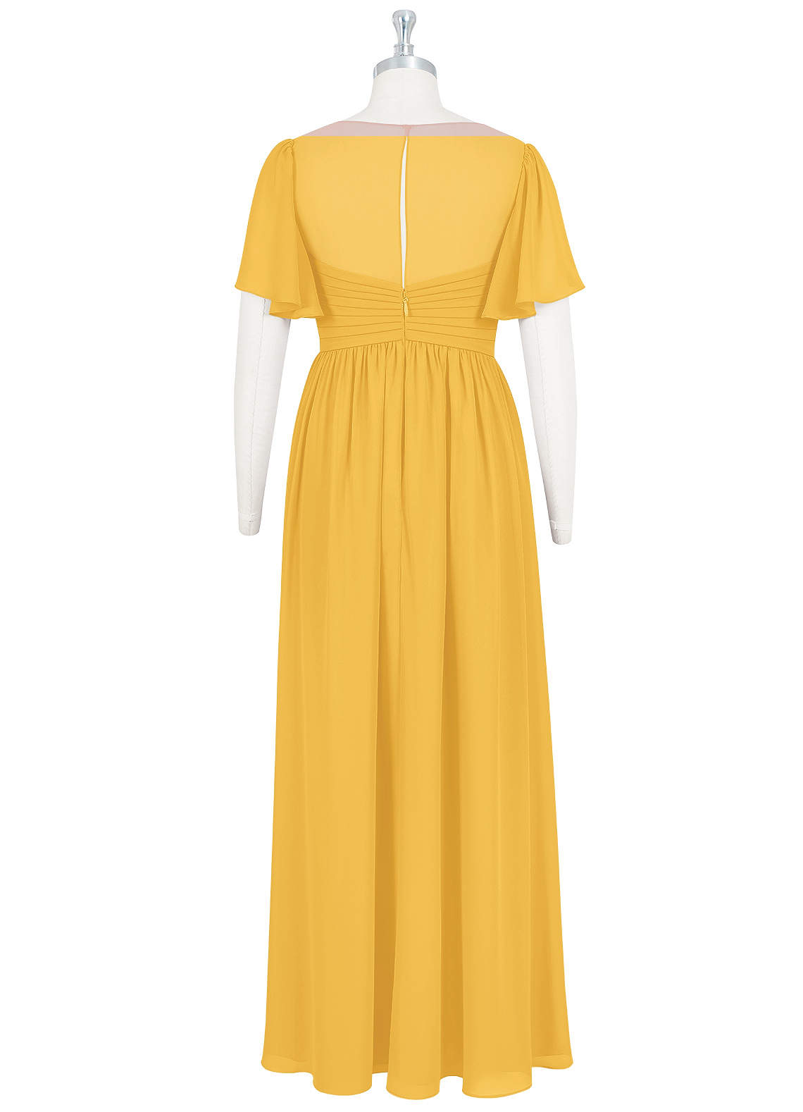 Azazie Verna Maternity Bridesmaid Dresses A-Line V-Neck Ruched Chiffon Floor-Length Dress image7