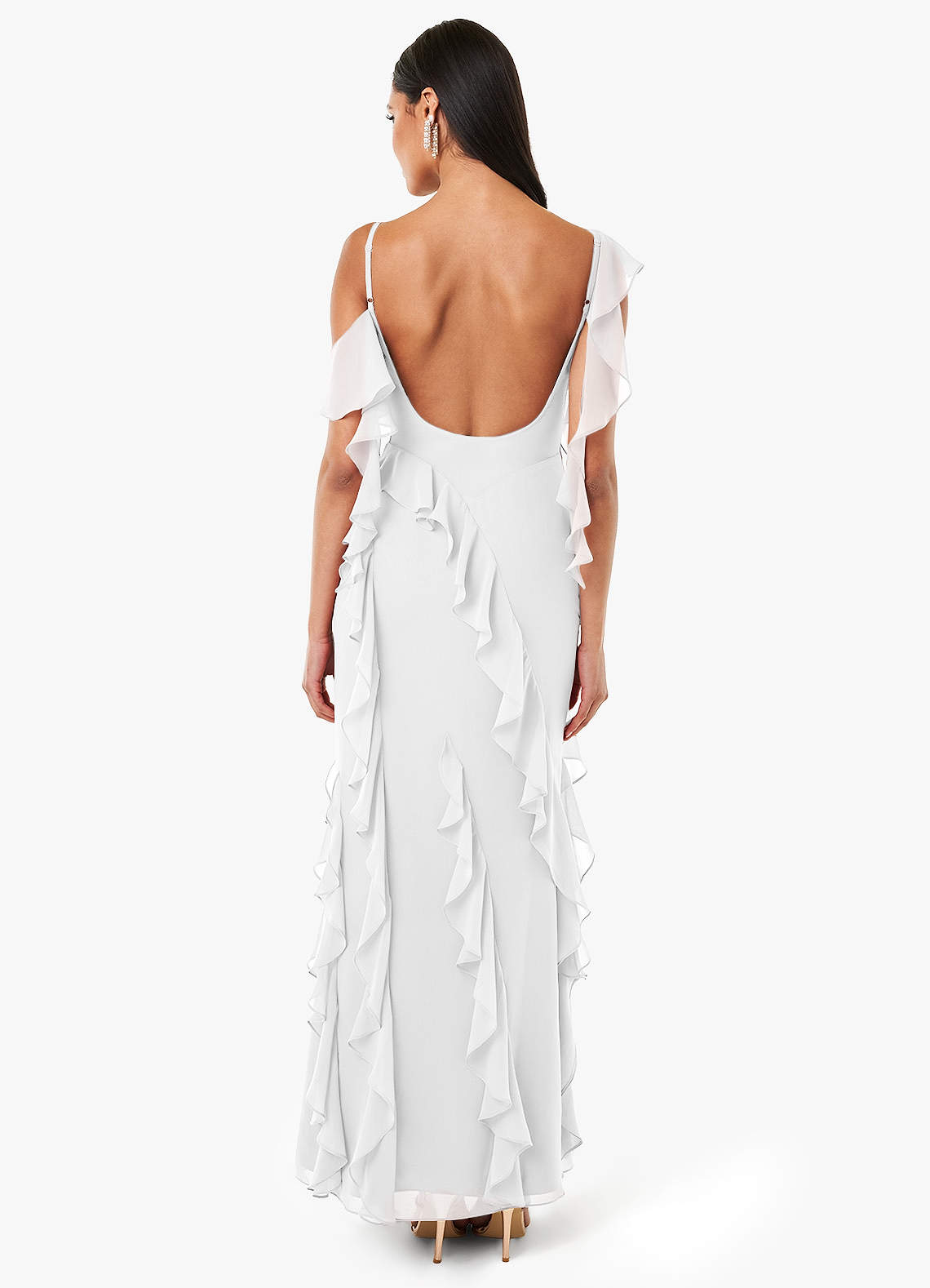 Francesca White Ruffle Gown Ready to Ship | Azazie
