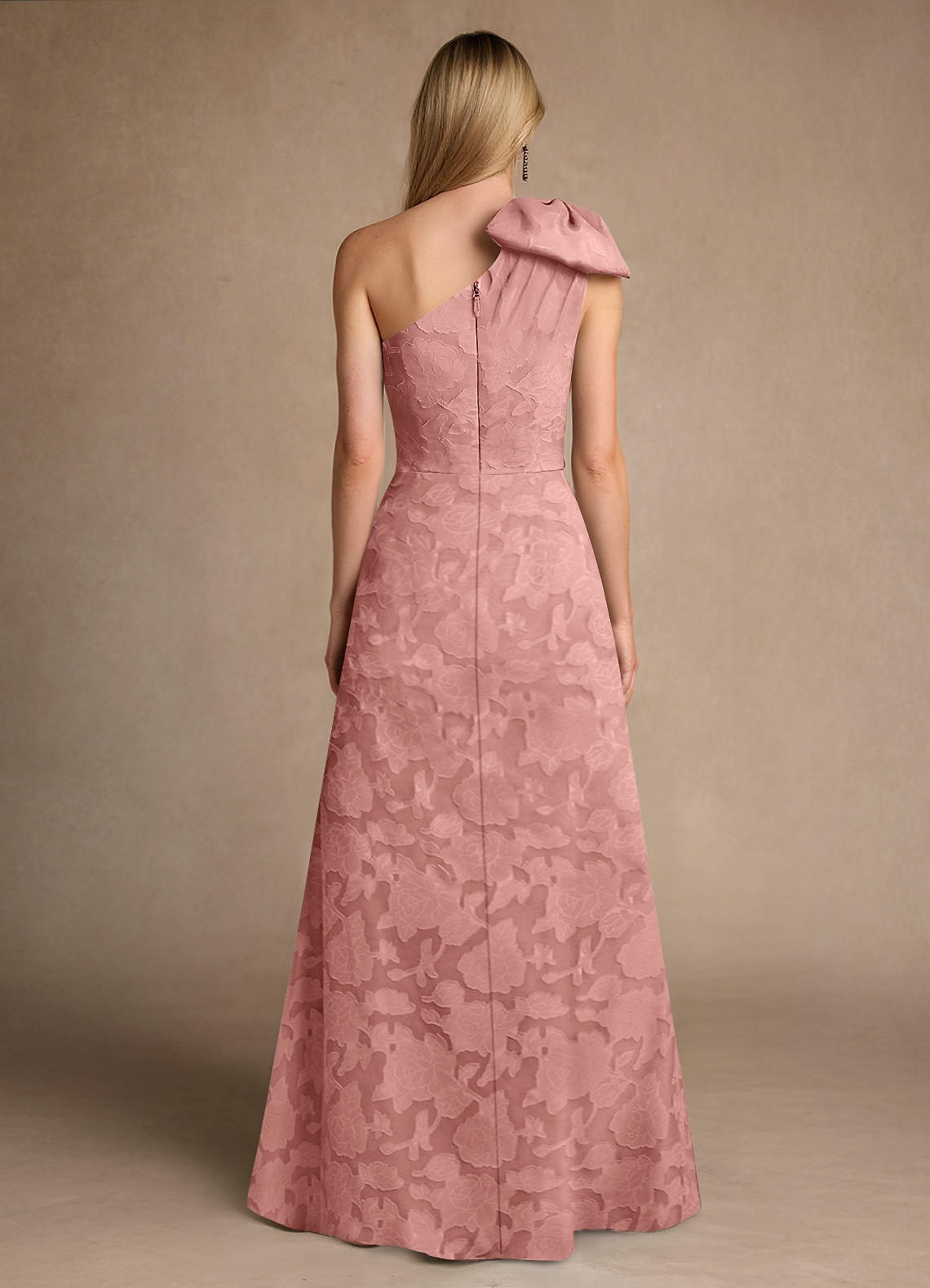 Azazie Easton Mother of the Bride Dresses Rosette Ball-Gown One Shoulder Floral Burnout Dress image1