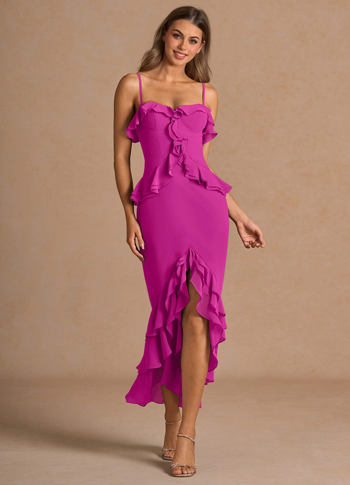 Robe Longue Rose Vif Anouk image1