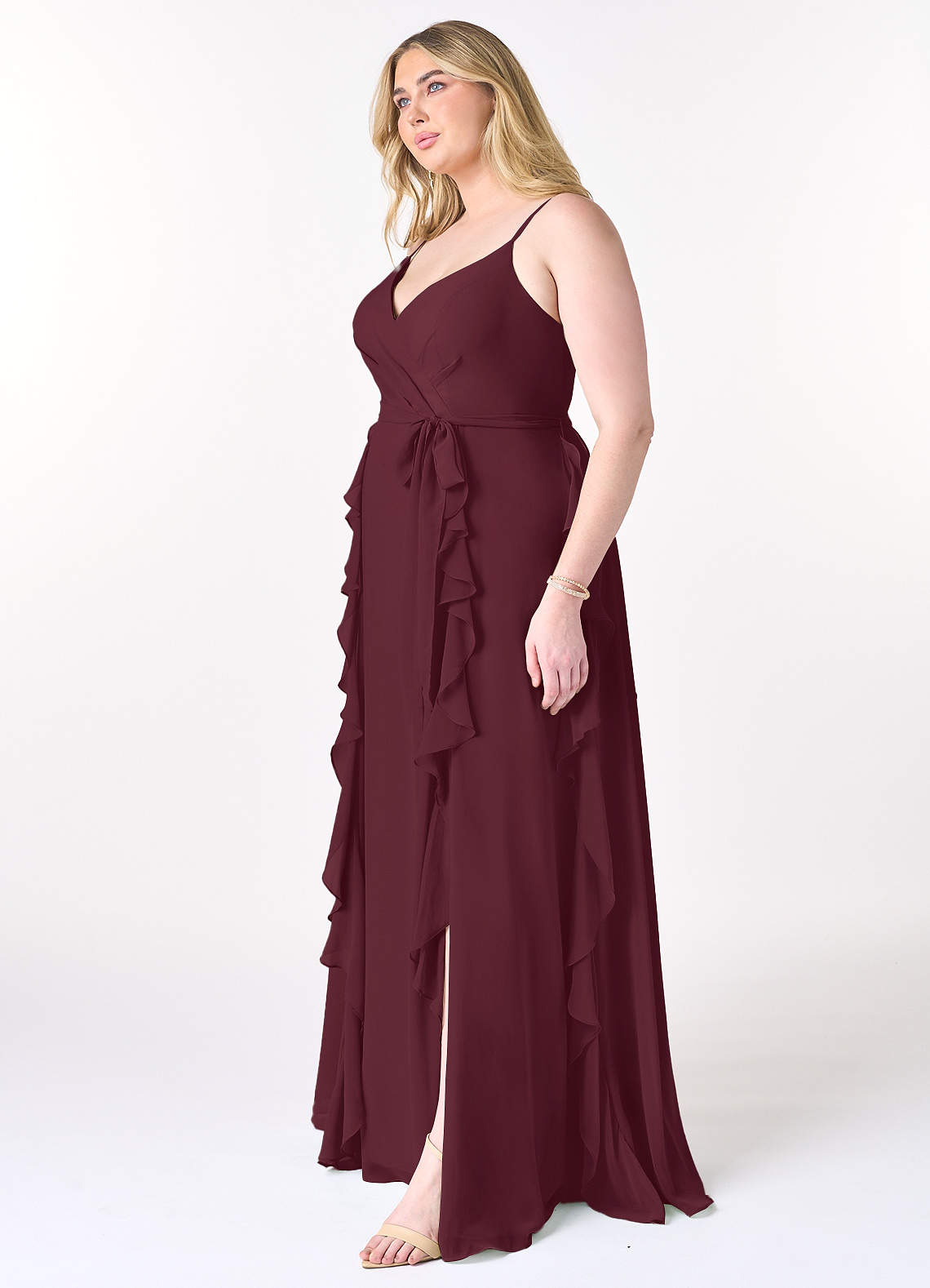 knee length dresses for ladies Ladivine - CD243C Bishop Sleeve A-Line Gown main image 0