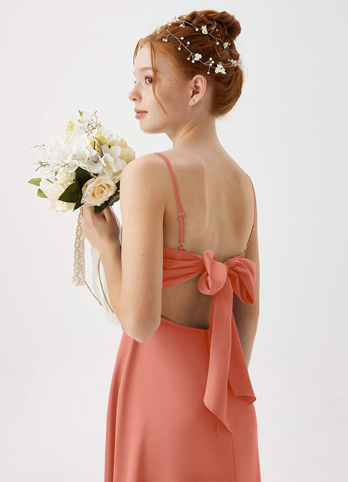 salmon bridesmaid dress Chiffon Peach Maxi Dress Bridesmaid Evening Dress Salmon Pink Bridesmaid  Dress Peach Bridesmaid
