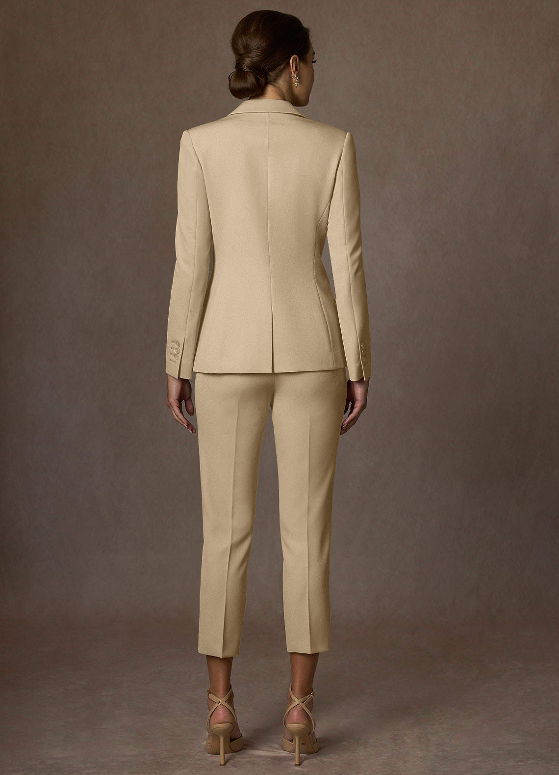 front Kennedy Champagne Structured Stretch Blazer