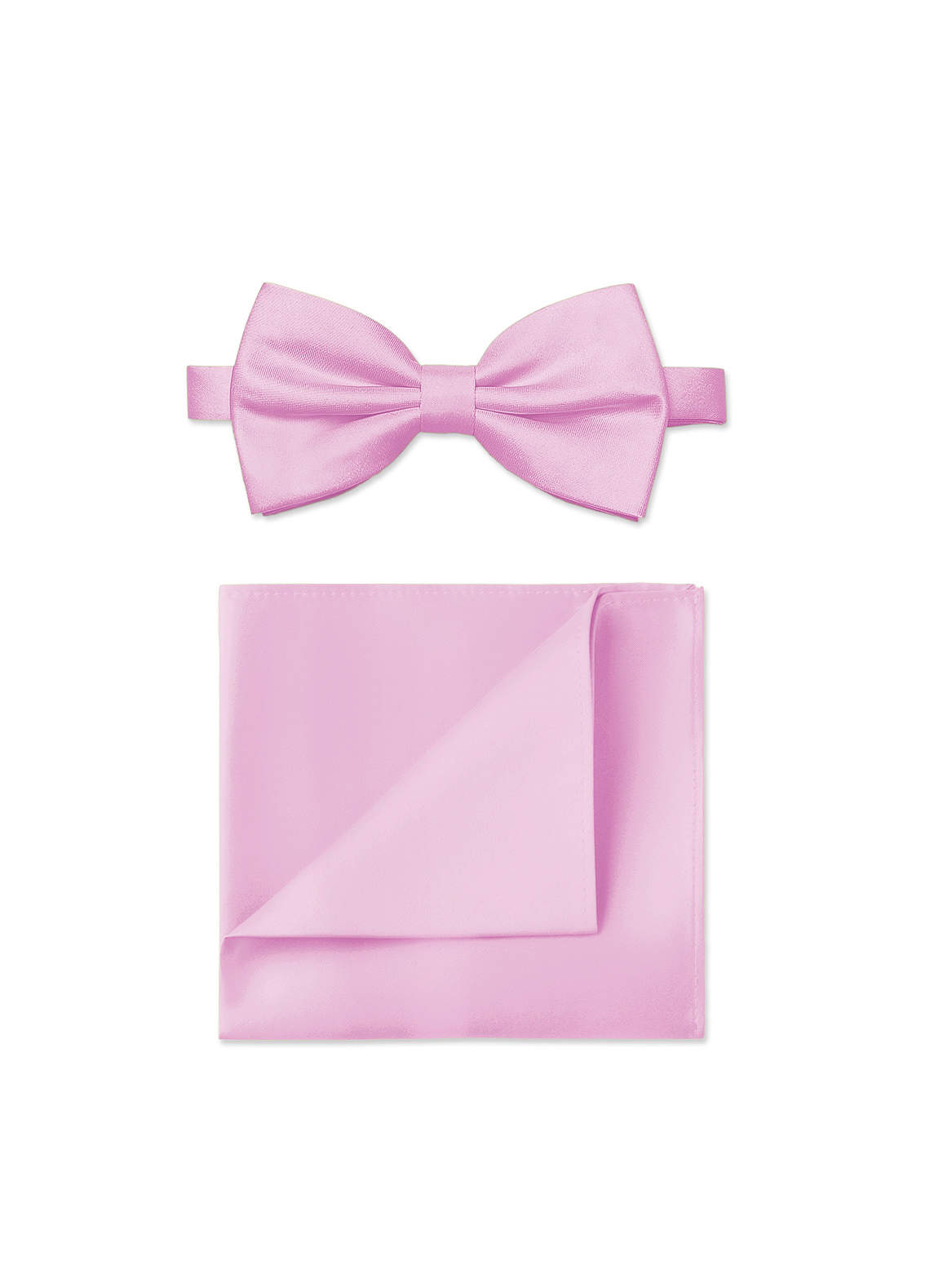 front Matte Satin Bow Tie and Pocket Square Set