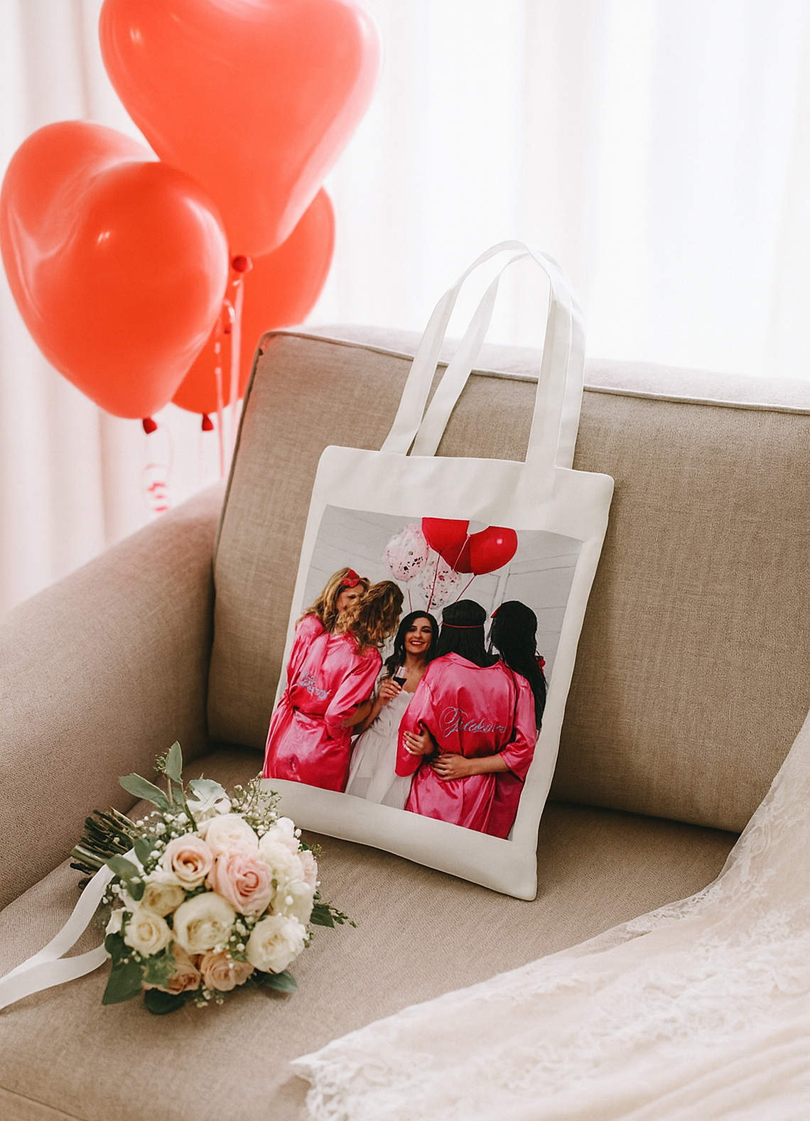 front Custom Photo Canvas Tote Bag