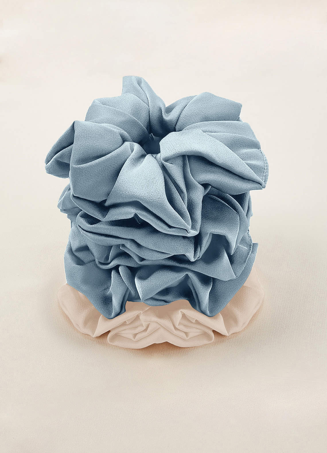 front Six-Piece Mixed Color Bridesmaid Stretch Satin Over Size Scrunchie Set