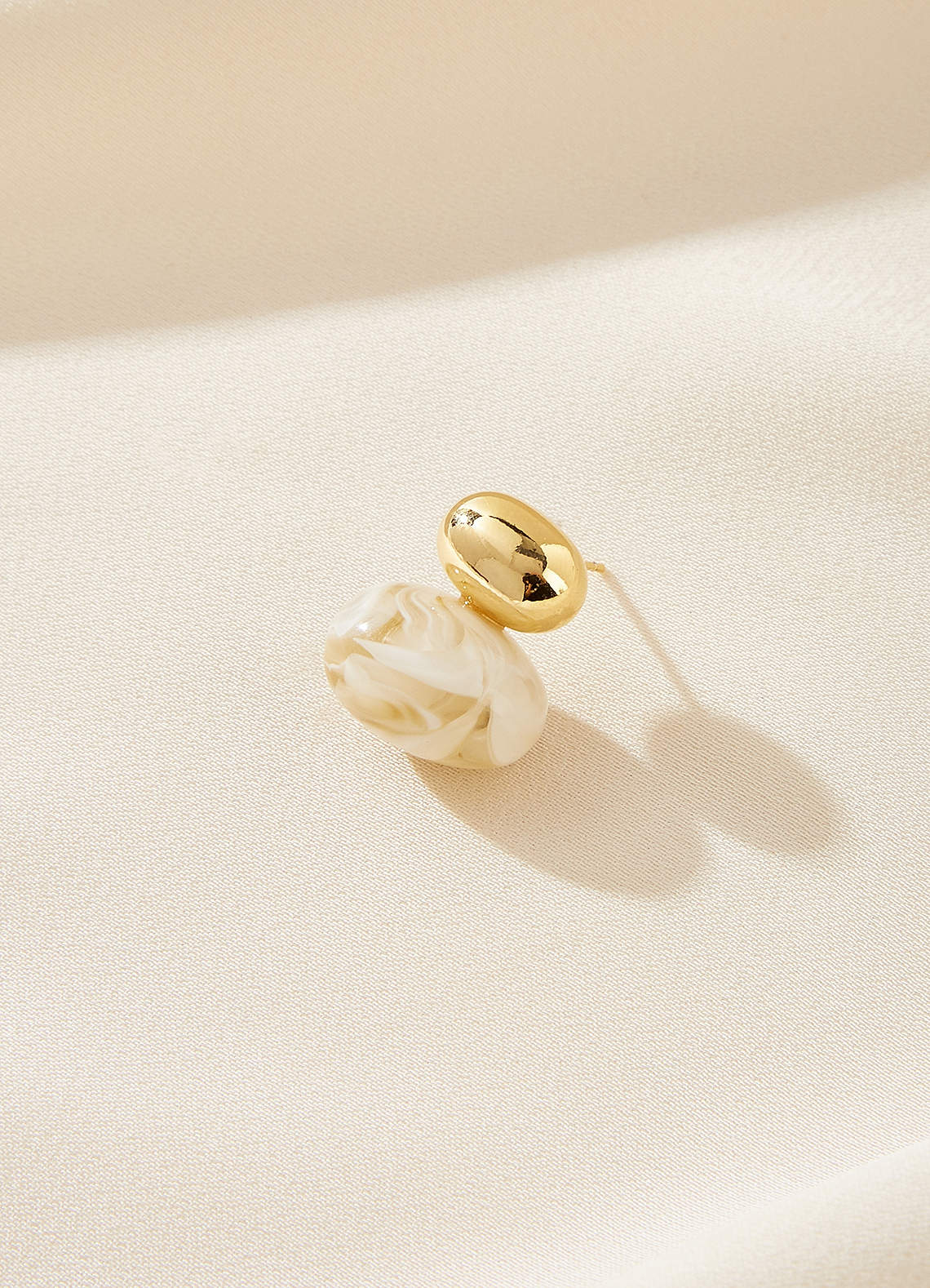 front Geometric Stone and Oval Studs