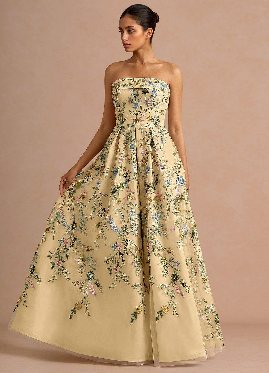 sachin and babi light blue dress Farm Rio Floral Embroidered Ruffle Maxi Dress - Winter Garden Black