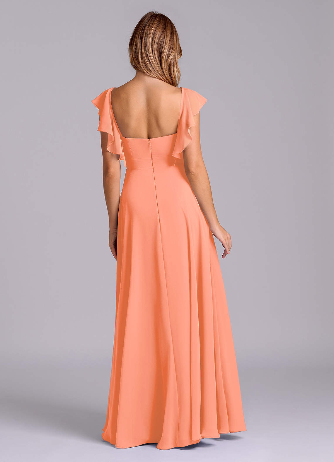 Azazie Leilani Bridesmaid Dresses Sunset A-Line Pleated Chiffon Dress image1