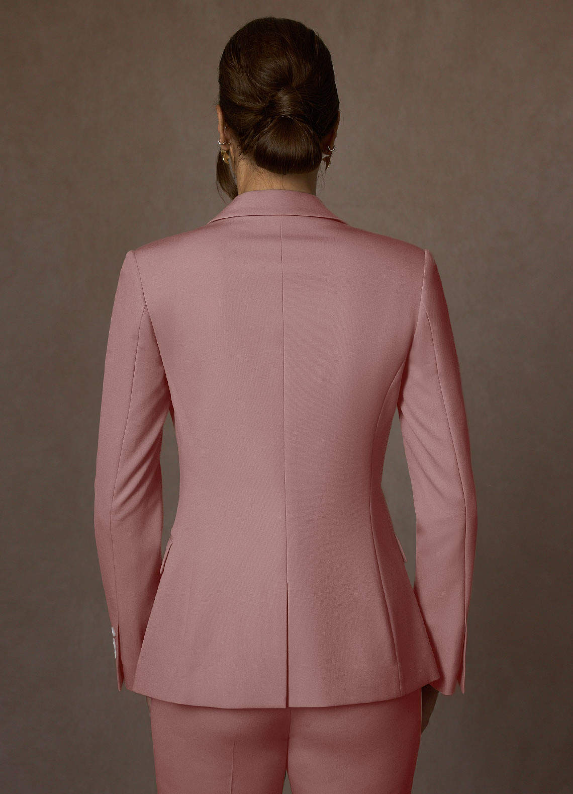front Kennedy Dusty Rose Structured Stretch Pants Suit