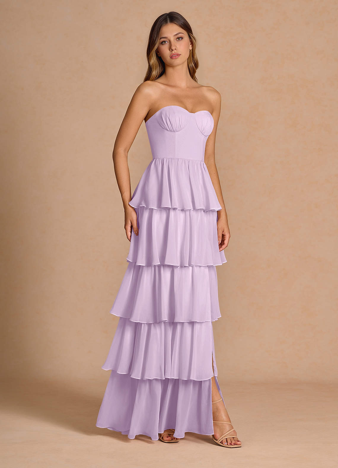 Vestido Lila Esmerilada Largo Kalista image1