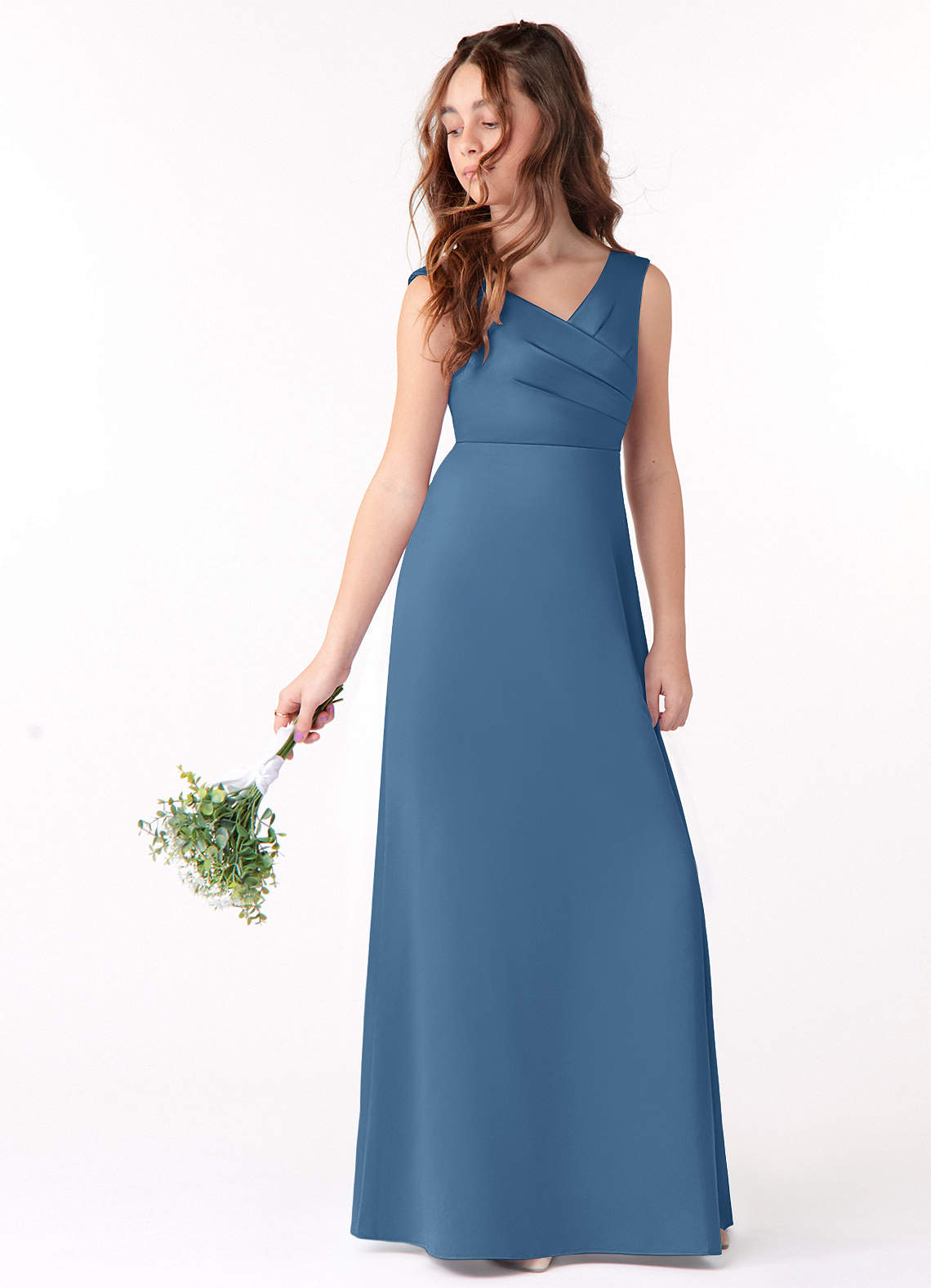 jjshouse dusty blue bridesmaid dress Light Blue Junior Dresses Dusty Blue Bridesmaid Dresses Dusty Blue Color Responsible Material Bridal Shower Tulle Skirt Size:US 4/EU S and the crisscross back
