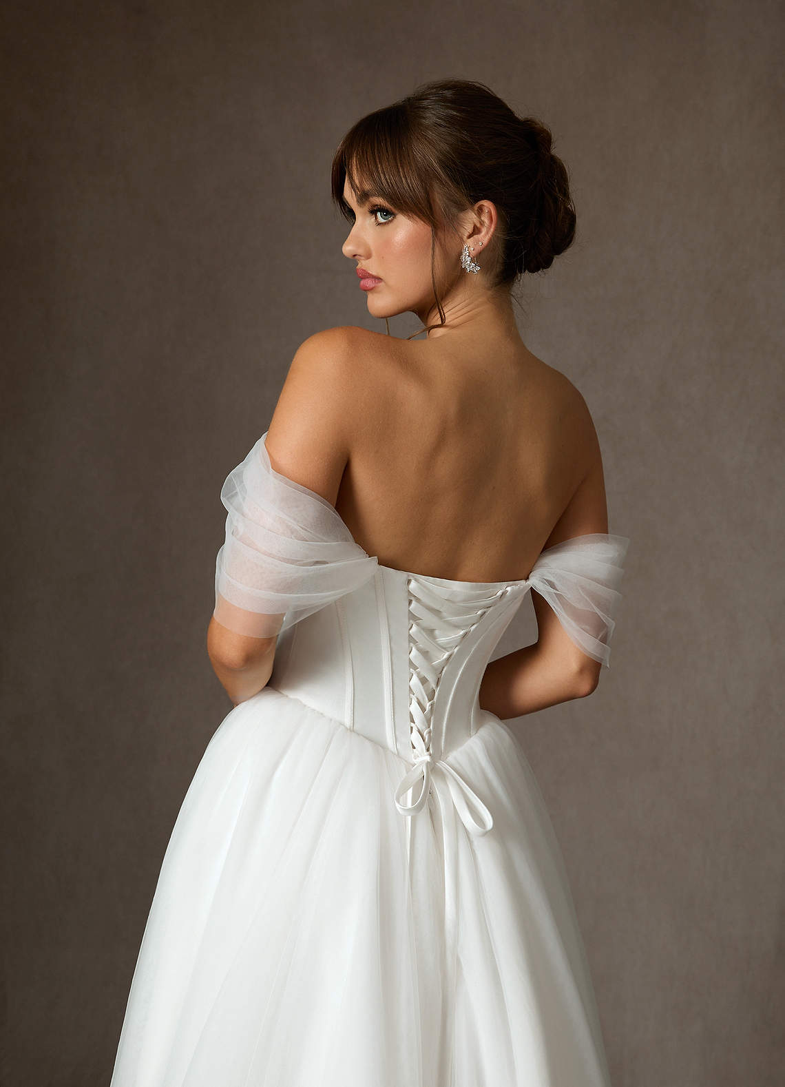 Azazie Adalyn Vestidos de noiva Vestido Diamante Branco de Tule de Vestido de baile image7