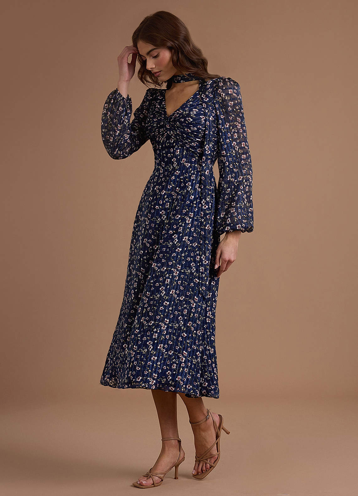 Edith Floral Gingham Midi Dress image7
