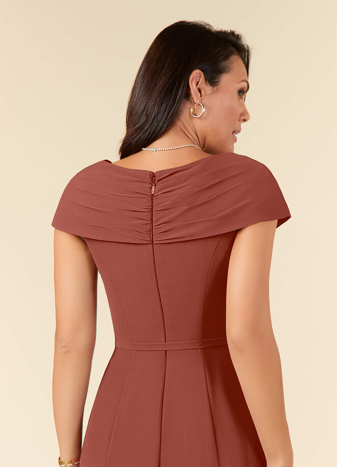 Azazie Bailora Mother of the Bride Dresses Auburn Mermaid Ruched Chiffon Dress image8