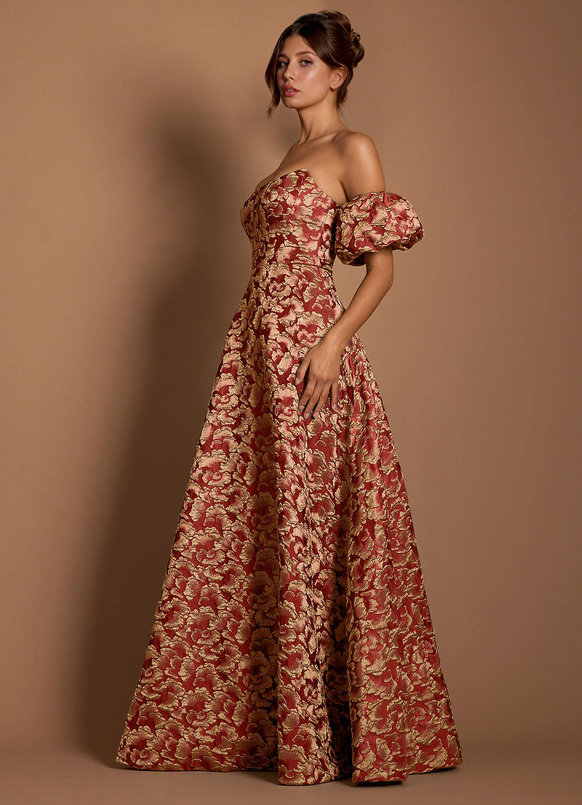 orange and black maxi dress TA Orange/Black Print Maxi Dress Medium