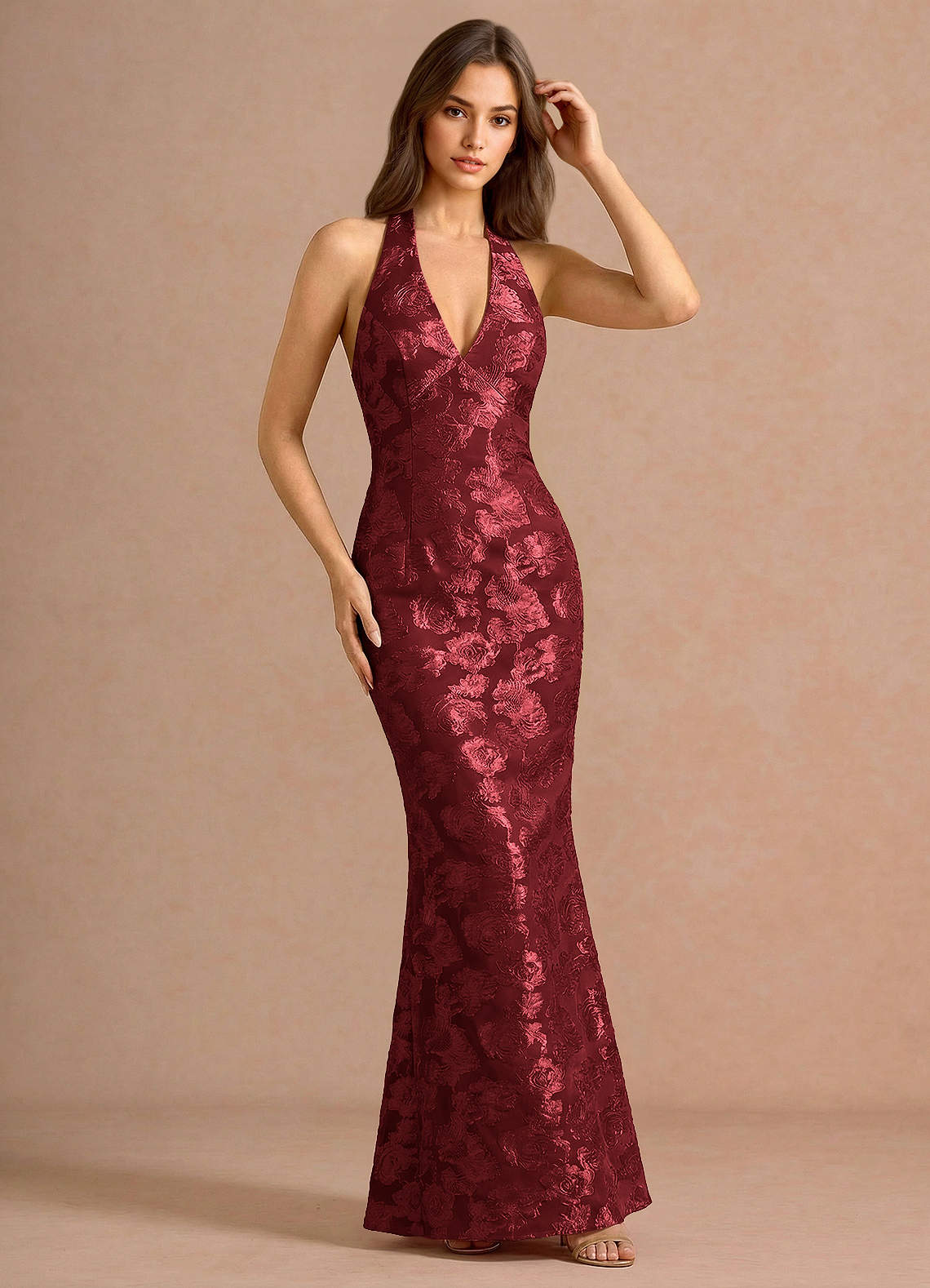 Valerie Wine Maxi Dress | Azazie