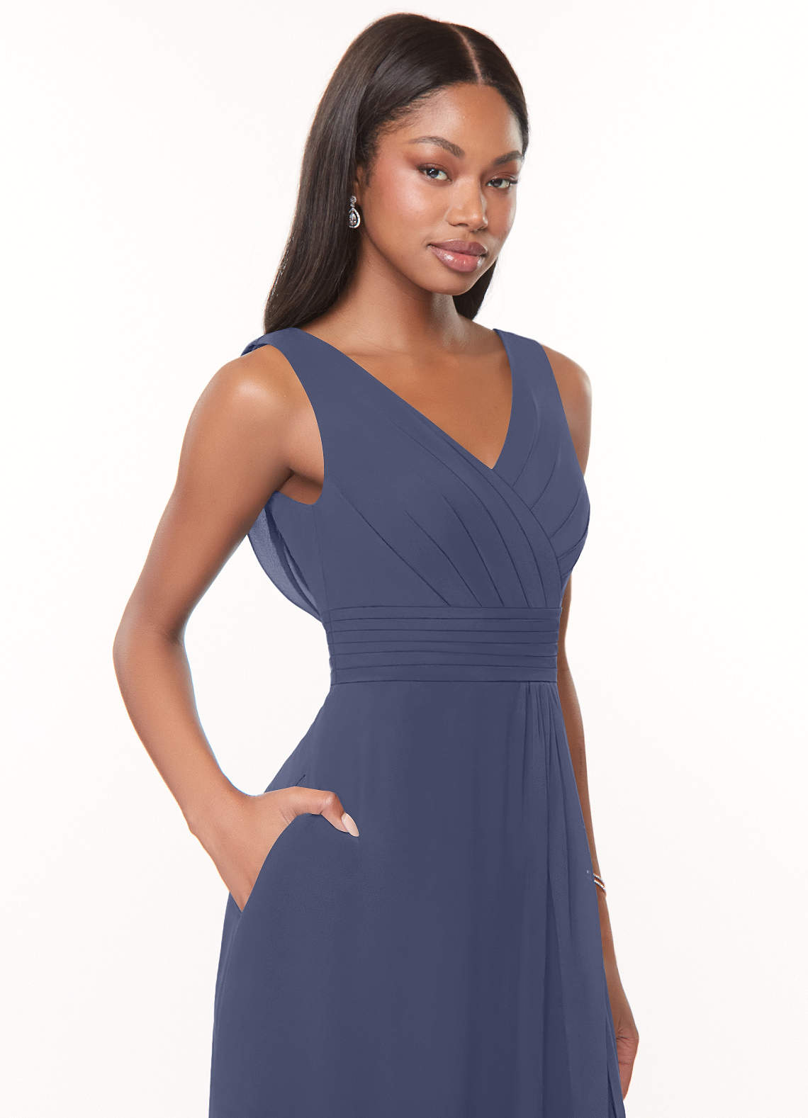 Azazie Karina Stormy Chiffon Bridesmaid Dresses | Azazie