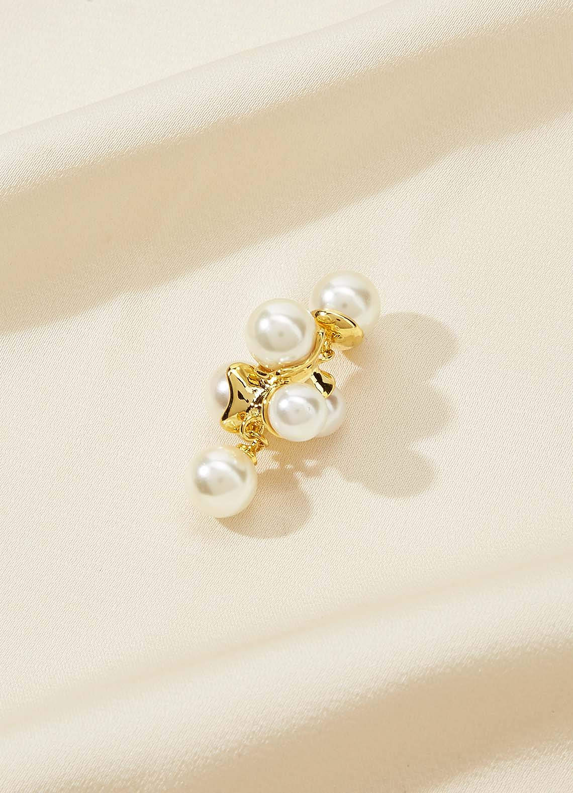 front Pearl Blossom Stud Earrings