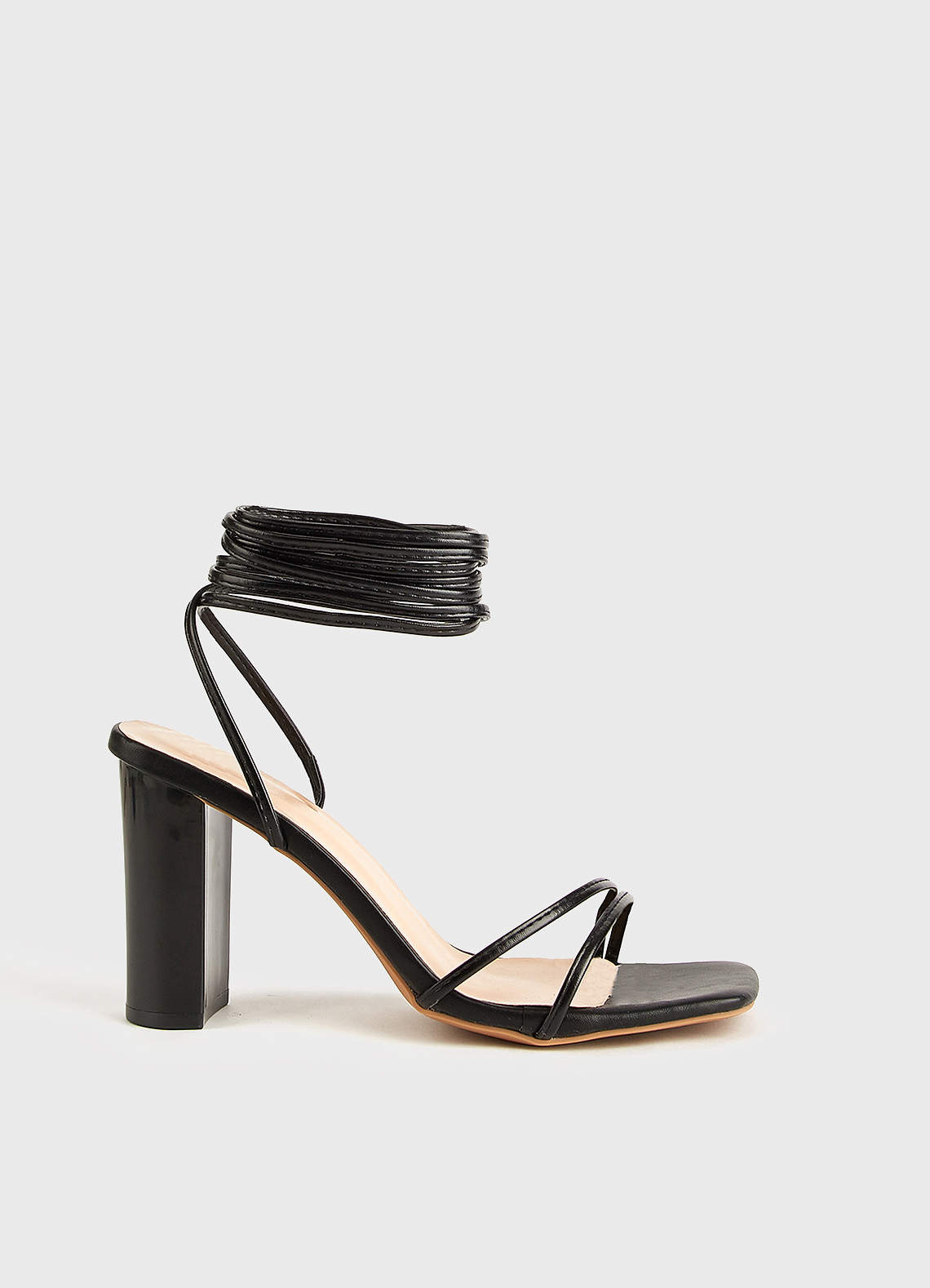 front Strappy Wrap Block Heels