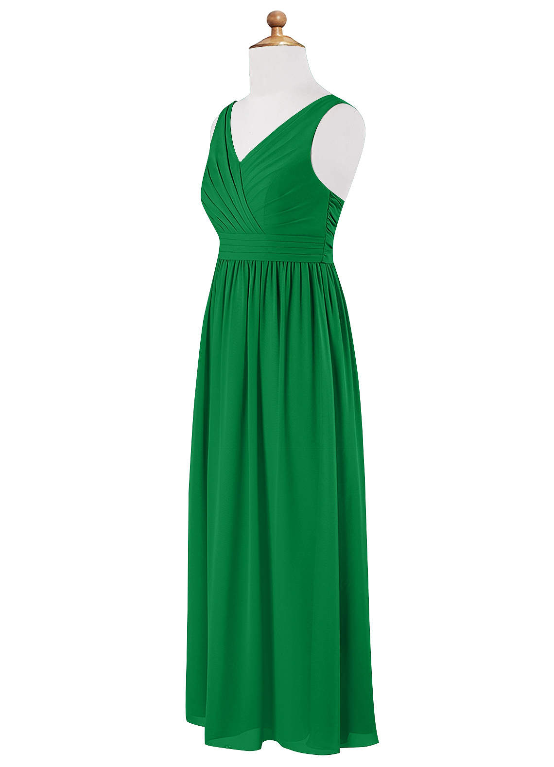 Azazie Kora Junior Emerald A-Line Pleated Chiffon Dress image9