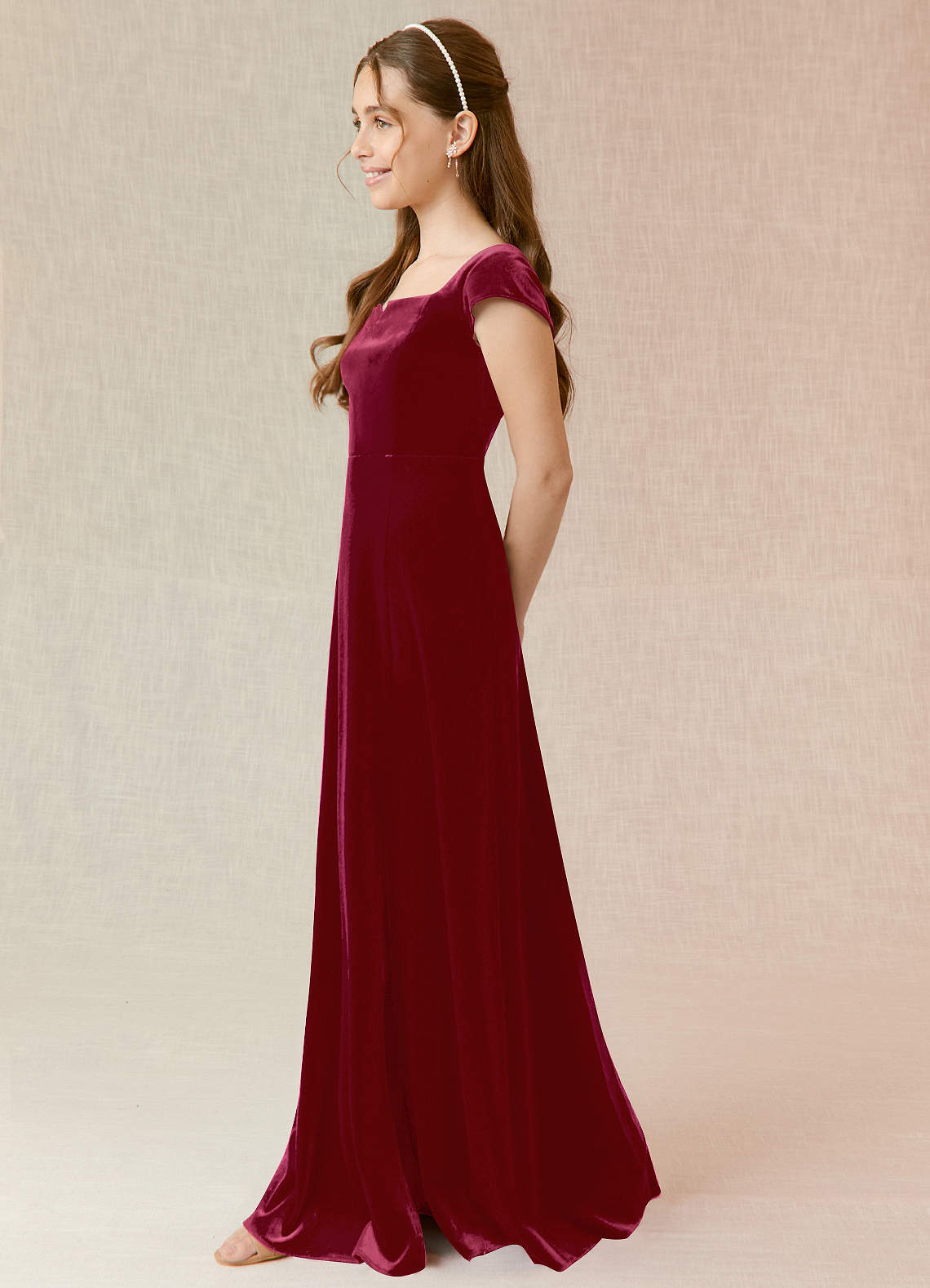 velvet maroon bridesmaid dress Burgundy Velvet Long Bridesmaid Dress 2020 Custom Color / 2