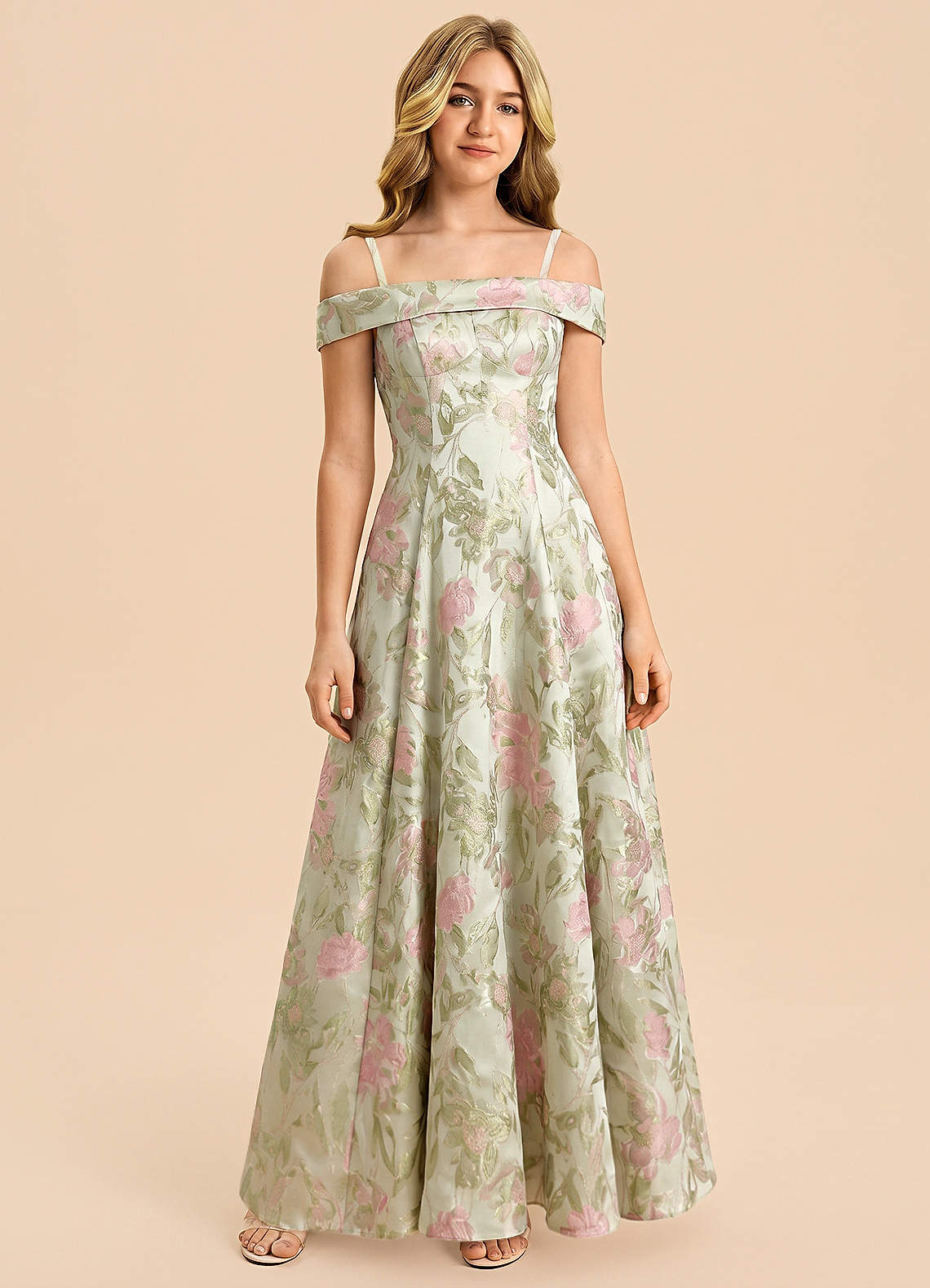 front Azazie Paisley Junior Formal Dress