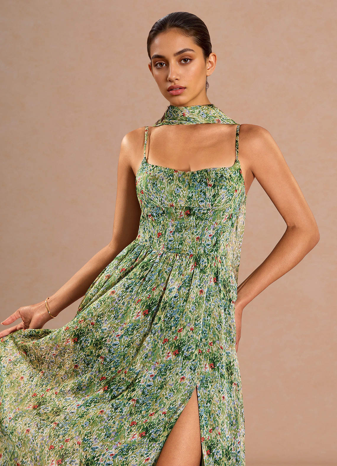 Lolla Green Floral Midi Dress image4