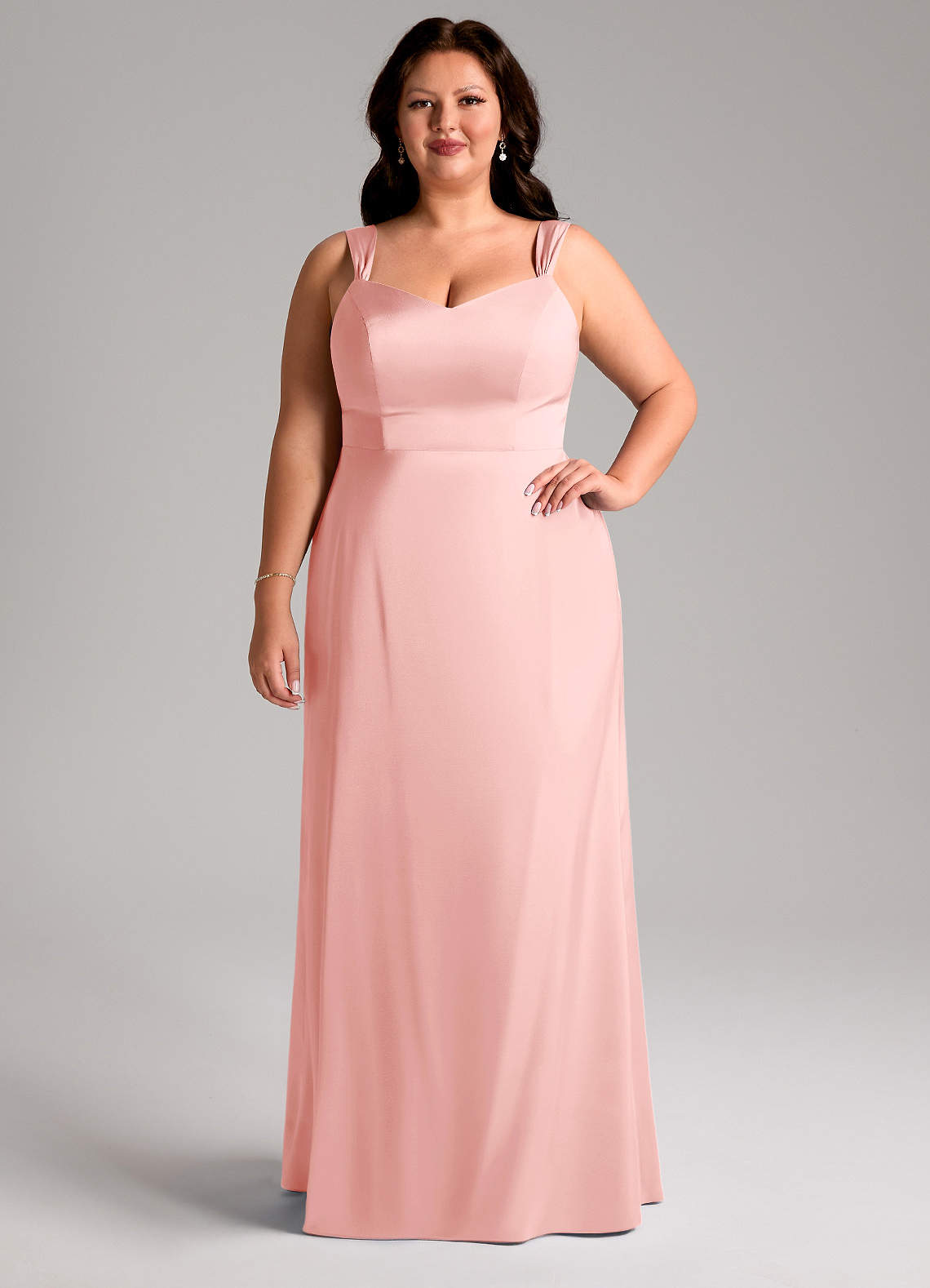 Azazie Denice Robes à essayer chez vous Robe Fourreau en Satin extensible Plissée Noir image7